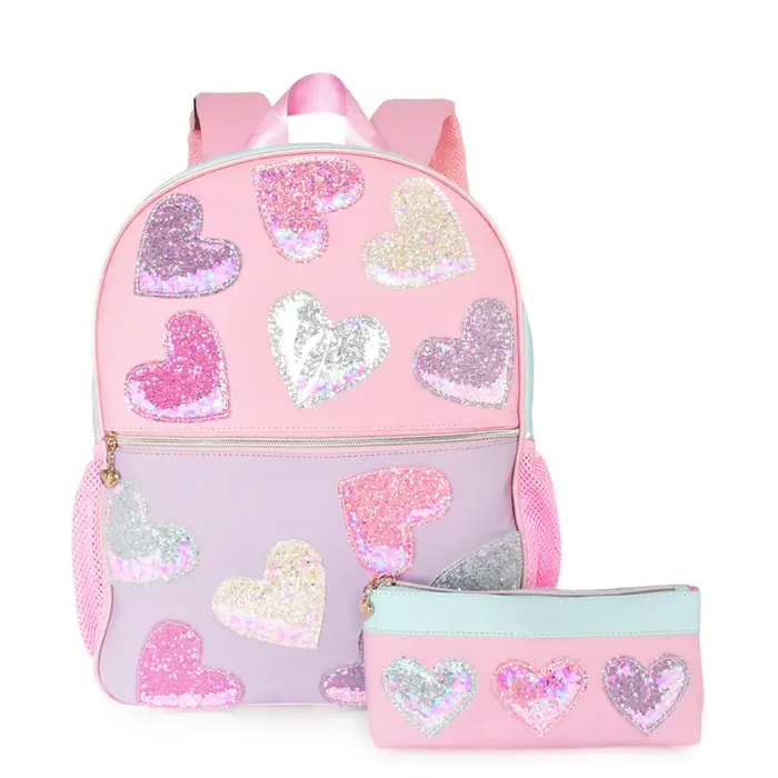 Confetti Heart Large Backpack & Pencil Pouch