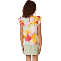 Ruffle On Ruffle V Neck Tank