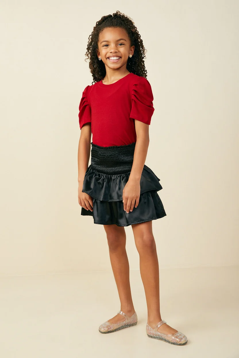 Rib Puff Short Sleeve Top