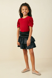 Rib Puff Short Sleeve Top