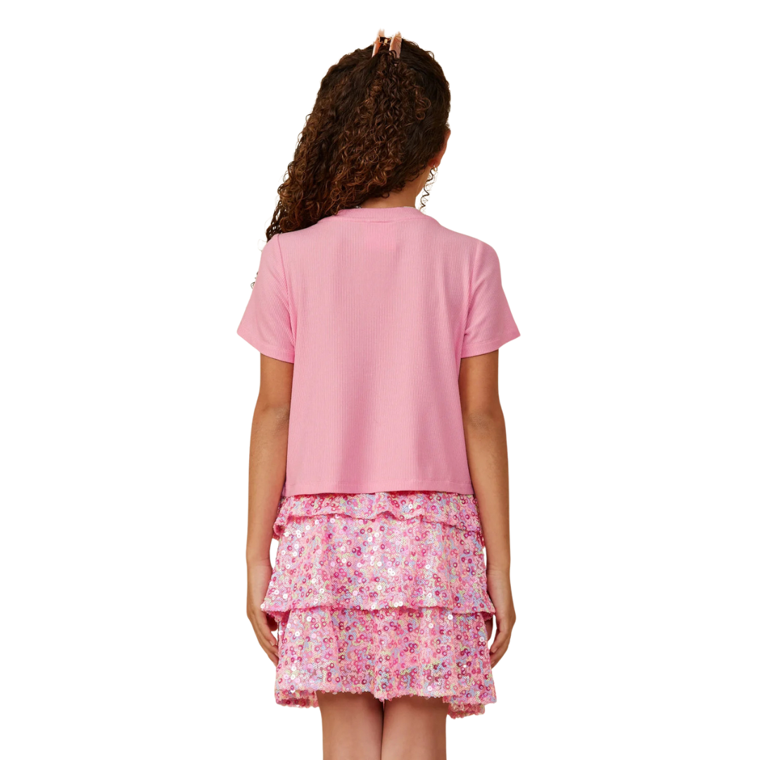 Sequin Paneled T Shirt