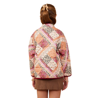 Patch Print Quilted Light Padded Jacket
