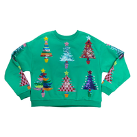 Kids Green Colorblock Trees Sweatshirt