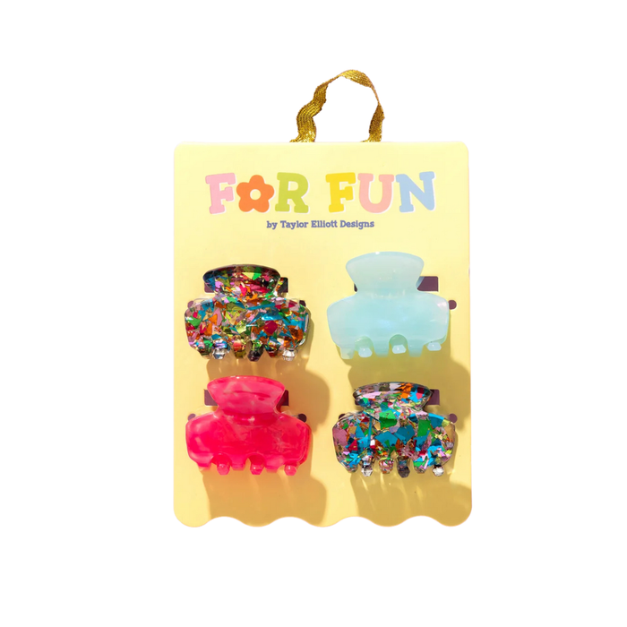 Mini Claw Hair Clips-Colorful Confetti