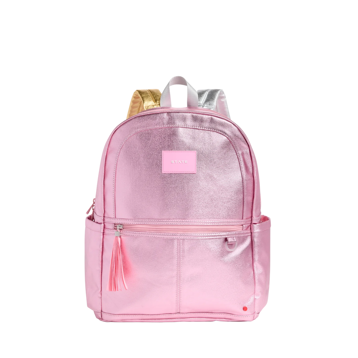 Kane Double Pocket Backpack - Pink/Silver