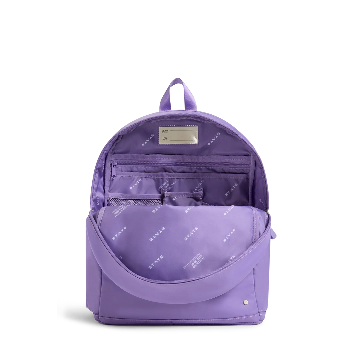 Kane Double Pocket Nylon Backpack - Purple