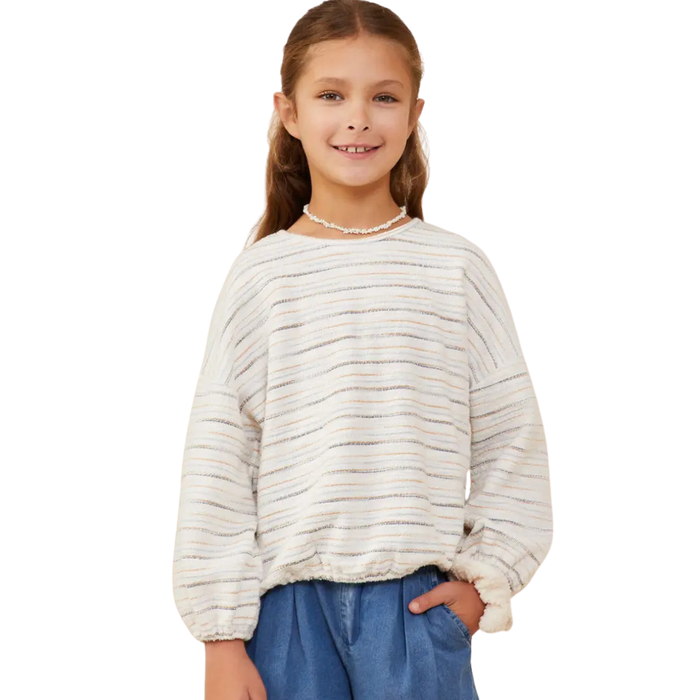 Sketch Striped Terry Knit Top