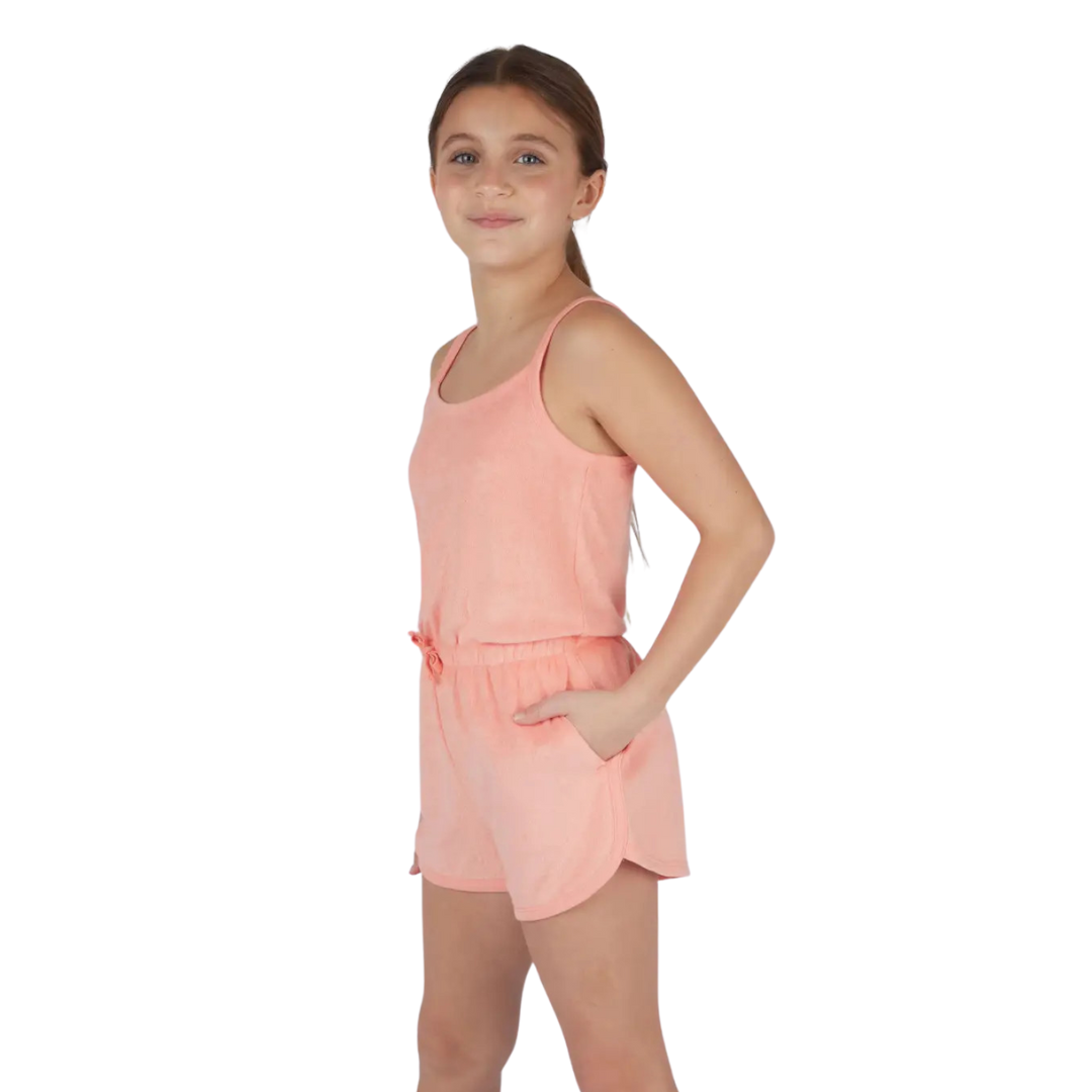 Towel Terry Tie Waist Romper