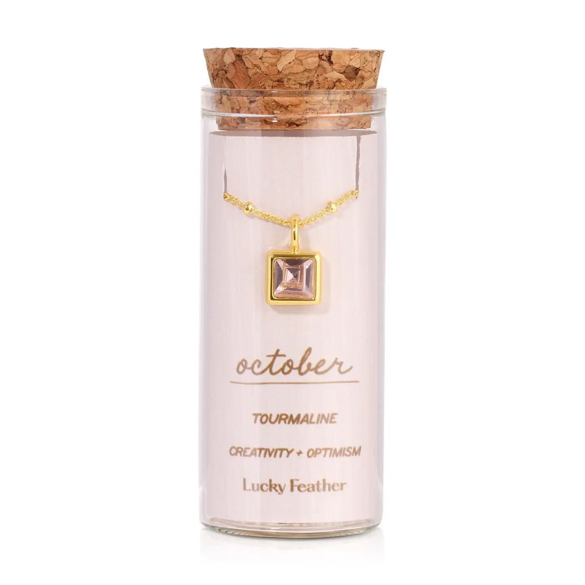 Gold Birthstone Bottle Necklace