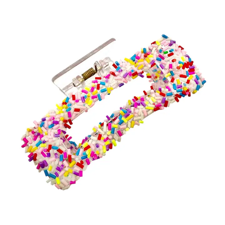Sprinkles Rectangle Candy Hair Claw