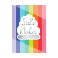 Side Notes Sticky Notes Tab Sets - Rainbow Hearts