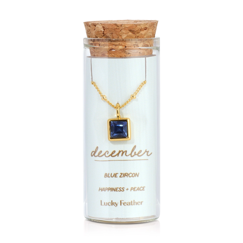 Gold Birthstone Bottle Necklace