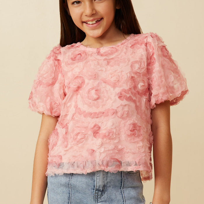 Puff Sleeve Organza Top