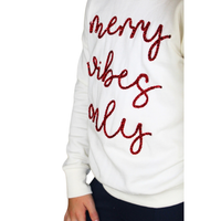 Merry Vibes Red Tinsel Christmas Sweatshirt