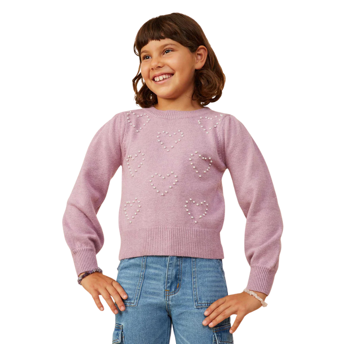 Pearl Hearts Pullover Sweater