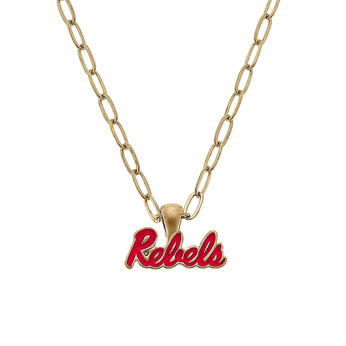 Ole Miss Rebels Enamel Pendant Necklace