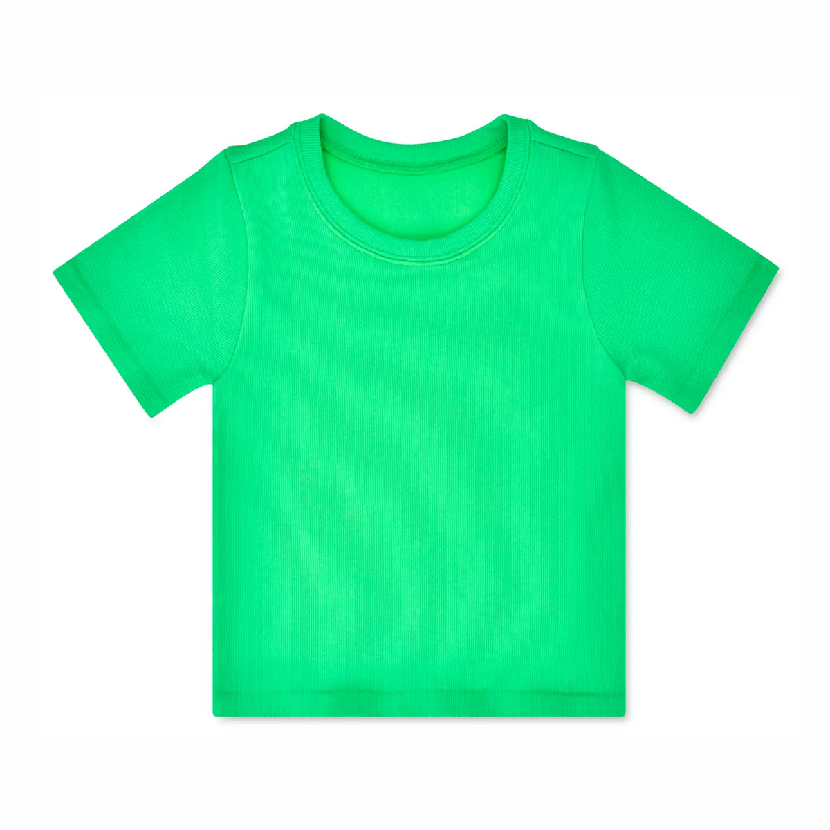 Glam Green Ribbed Short Sleeve Shirt