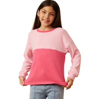 Soft Brushed Color Block LS Knit Top