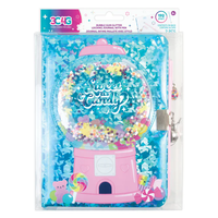 Bubble Gum Glitter Locking Journal  with Pen