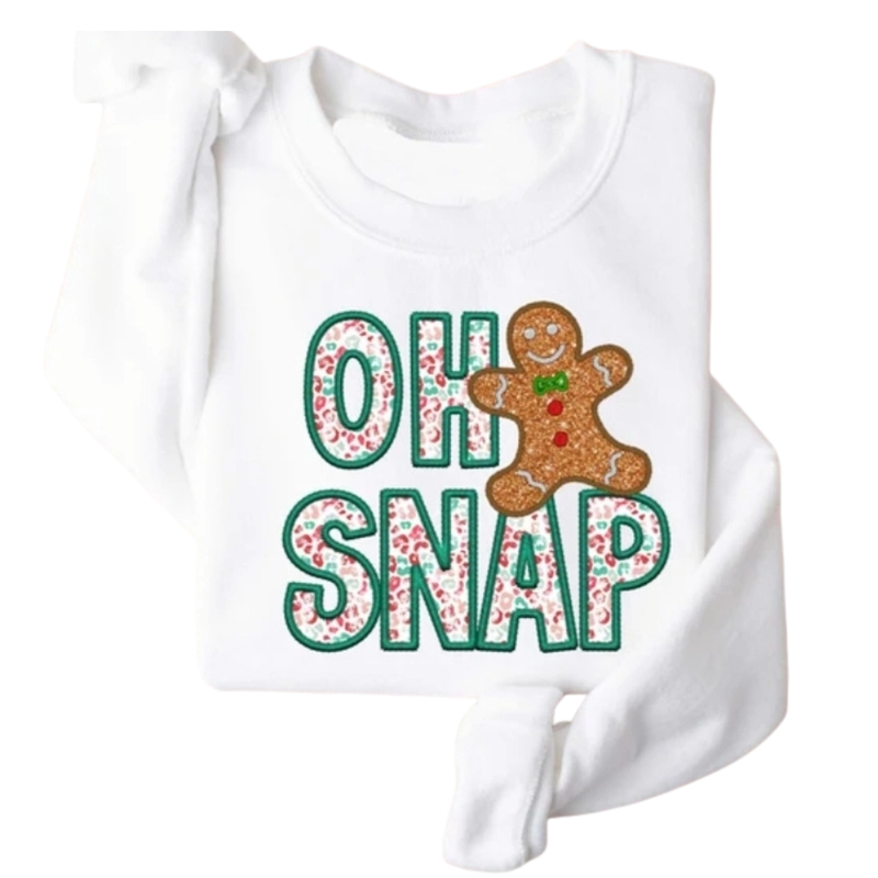 Oh Snap Gingerbread Man Kids Sweatshirt