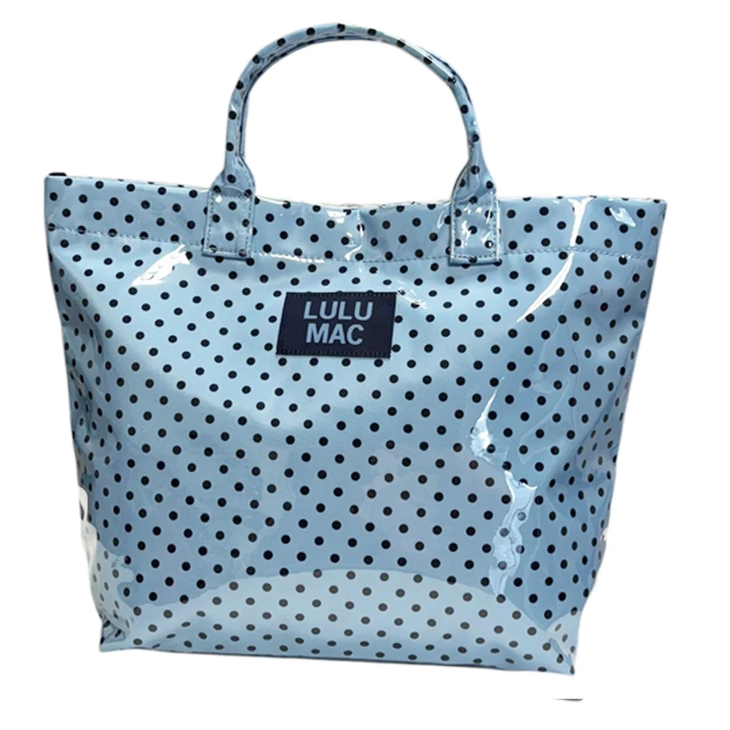 Lulu Mac Tote Bag - Light Blue/Navy Dot