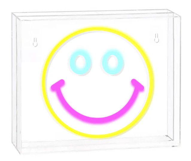Neon Desktop & Wall Sign - Smiley