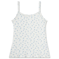 Blue Floral Pointelle Tank Top and Short Set