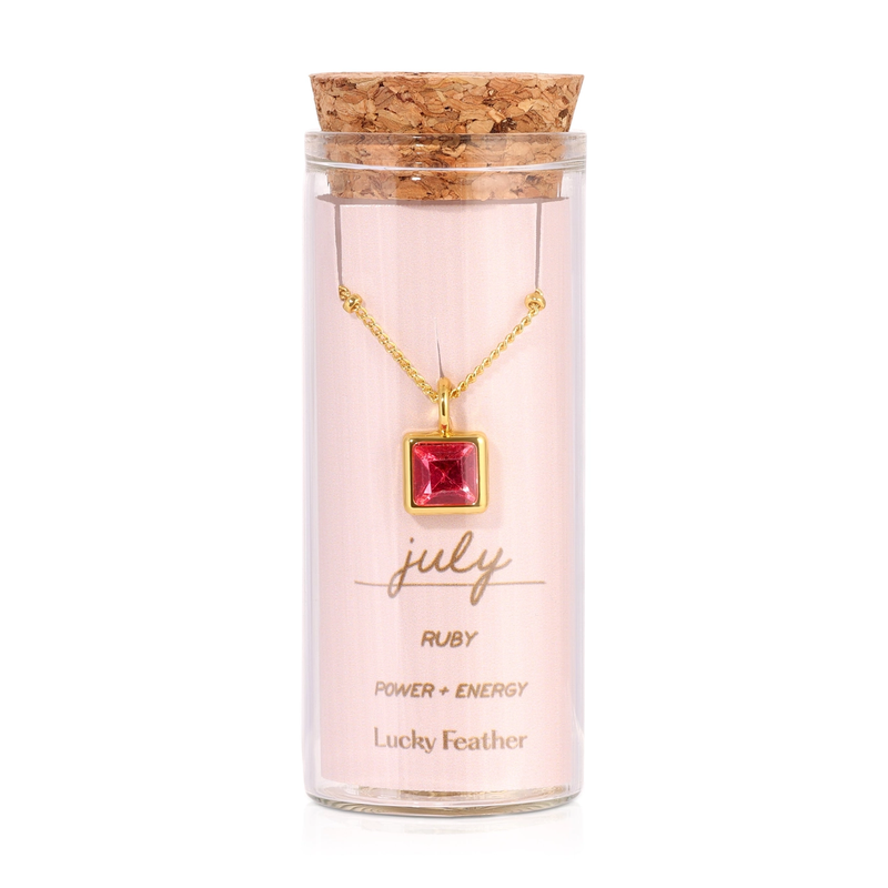 Gold Birthstone Bottle Necklace