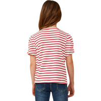 Puff Sleeve Stripe Knit Tee