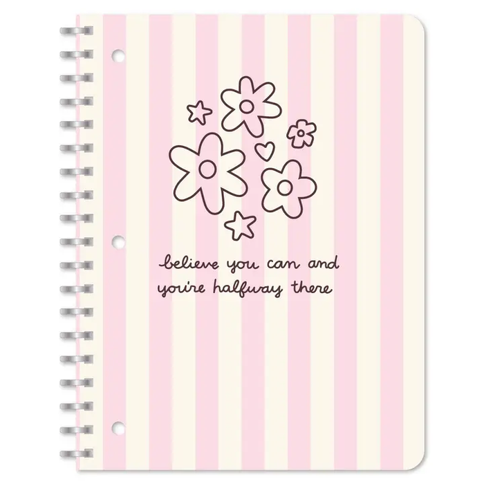 Bloom & Believe Floral Stripes Spiral Notebook