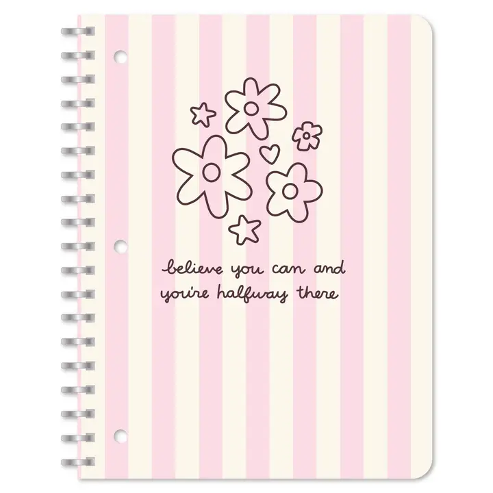 Bloom & Believe Floral Stripes Spiral Notebook
