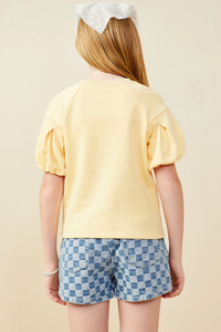 Puff Sleeve French Terry Top