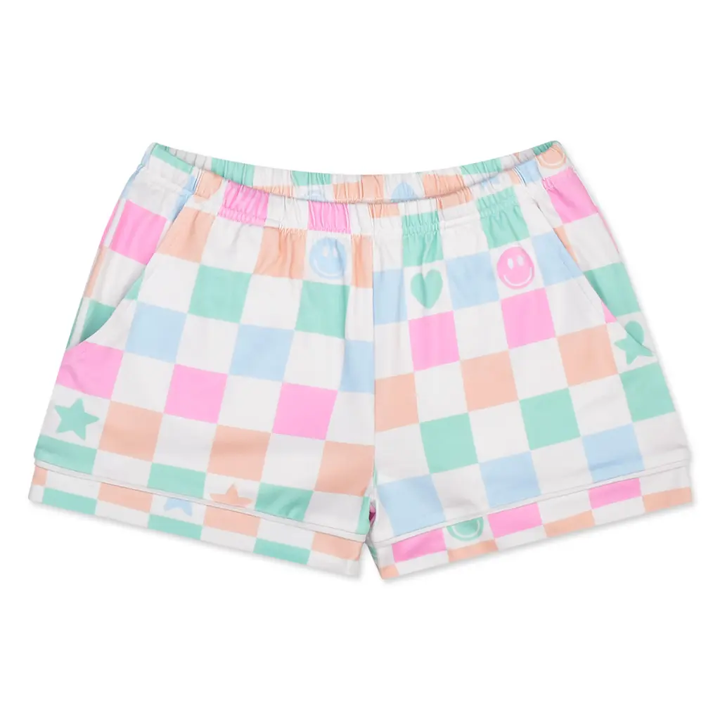 Smiley Check Shorts Lounge Set
