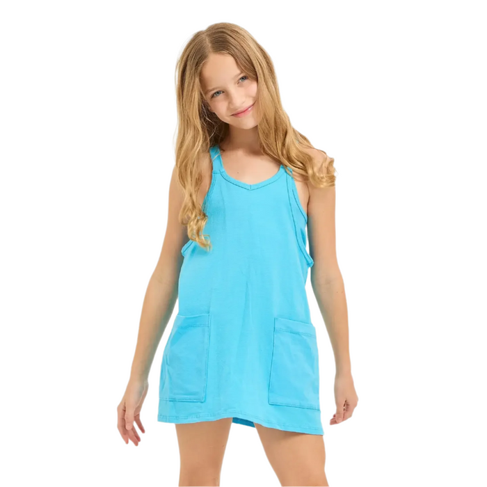 Solid Cotton Mini Dress with Inner Romper