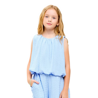 Double Waist Band Striped Gauze Shorts