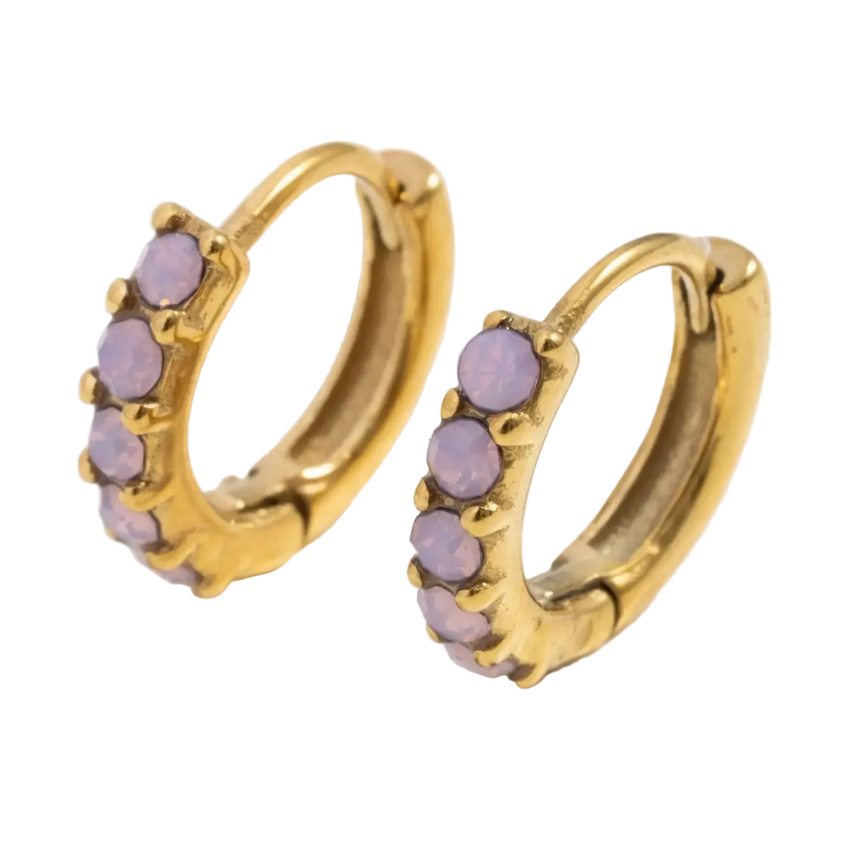 Dainty Pink Opal Hoop