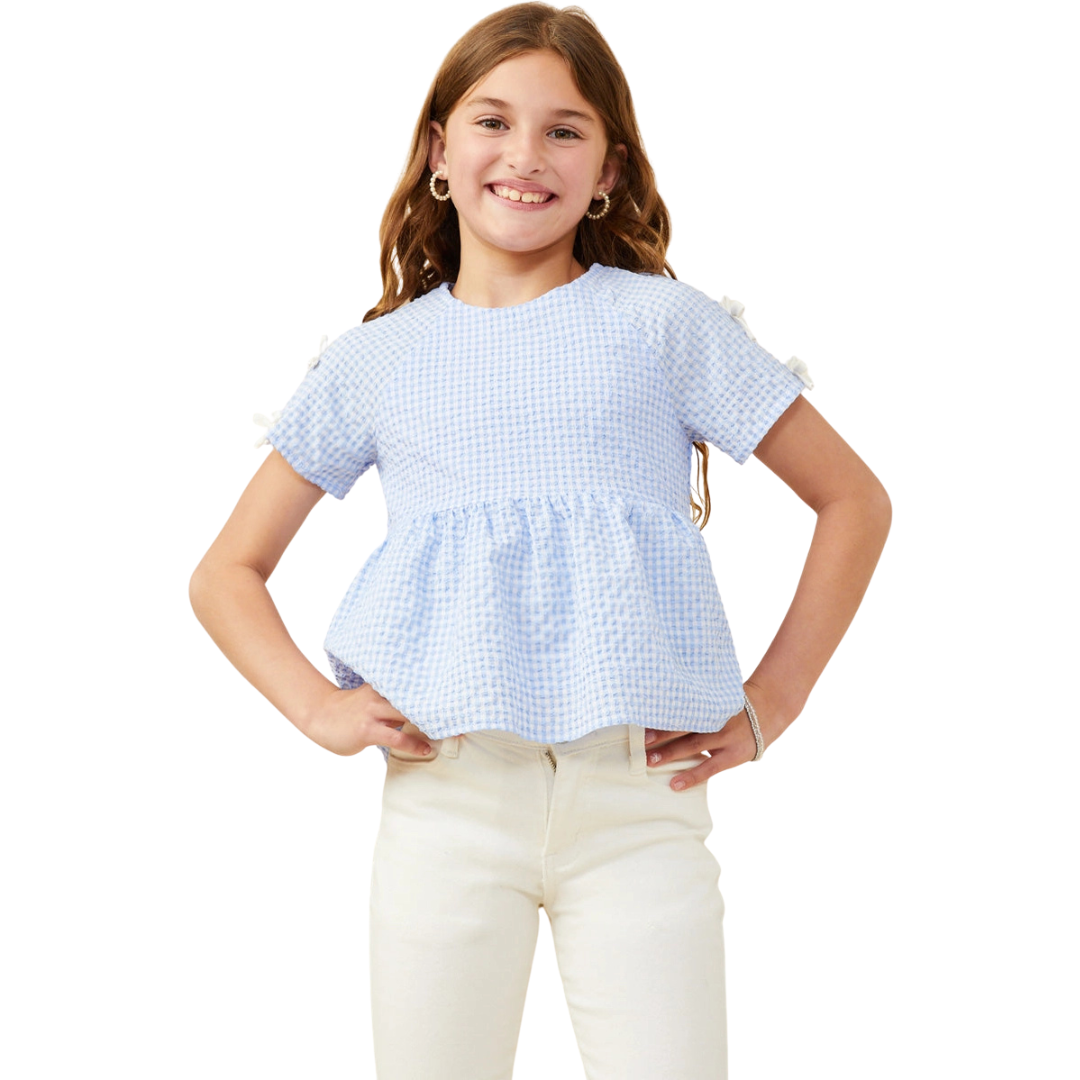 Gingham Babydoll Top