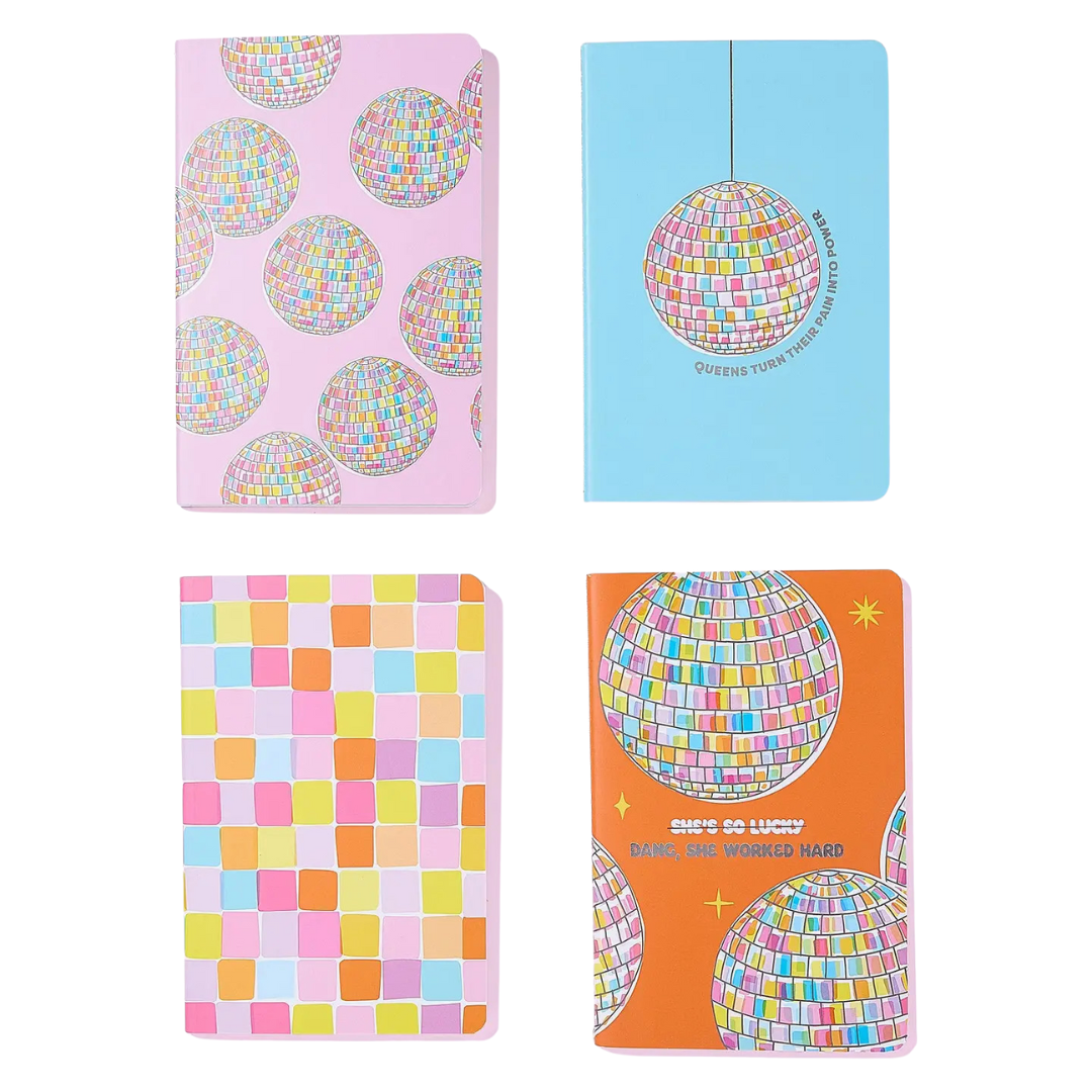 Mini Notebook Disco Ball 4 Piece Set