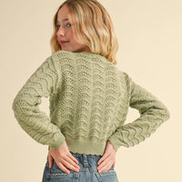 Wavy Pointelle L/S Sweater