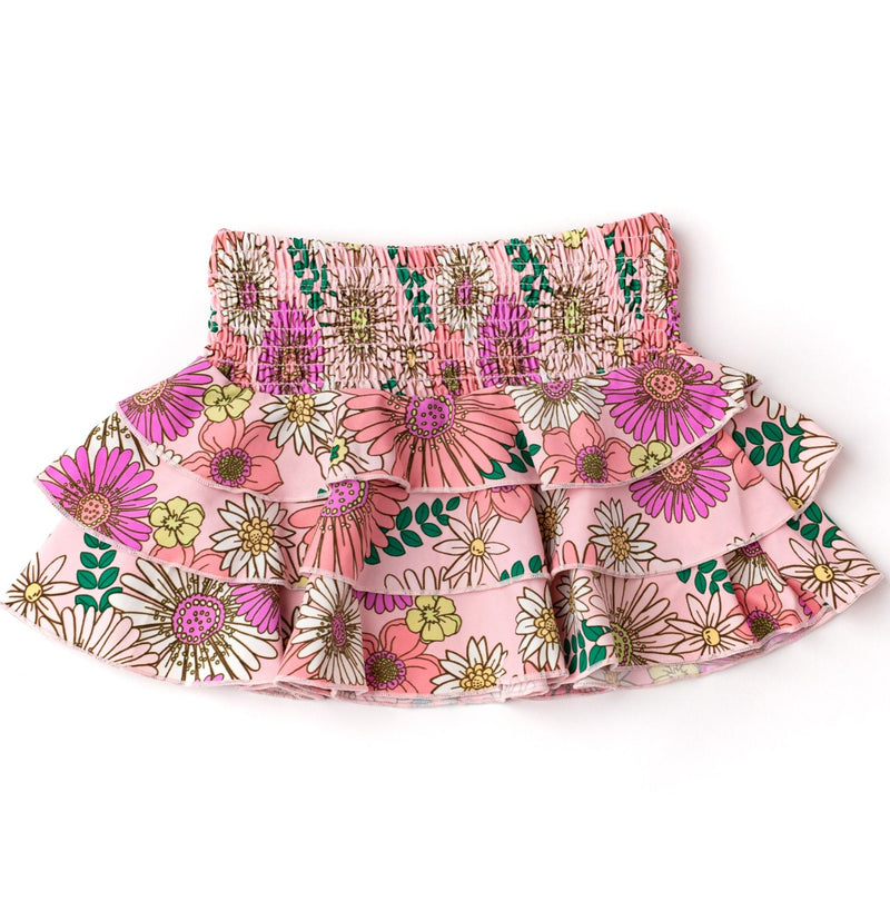 Smock Ruffle Skirt - Retro Blossom