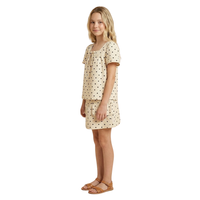 Polka Dot Tie Detail Square Neck Top