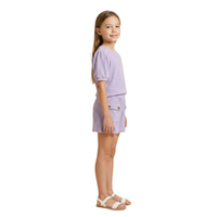 Washed Look Puff Sleeve T-Shirt