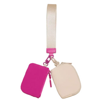 Fabric Dual Pouch Wristlet Wallet