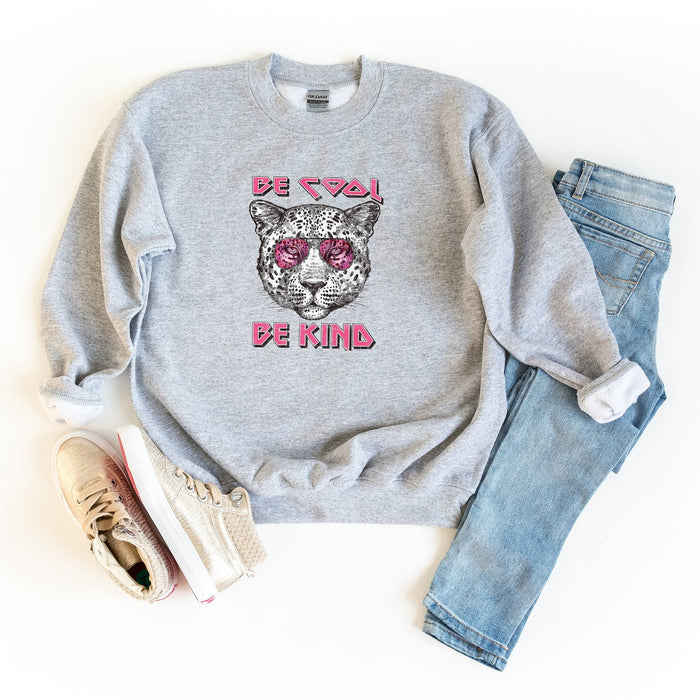 Be Cool Be Kind Leopard Sweatshirt