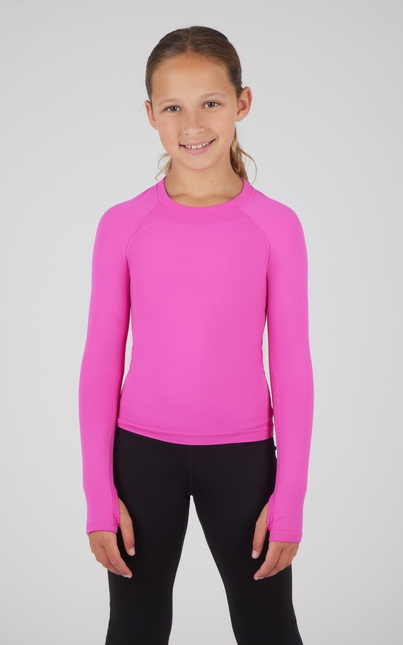 Girls Seamless Zaia Long Sleeve Active Top with Thumbholes