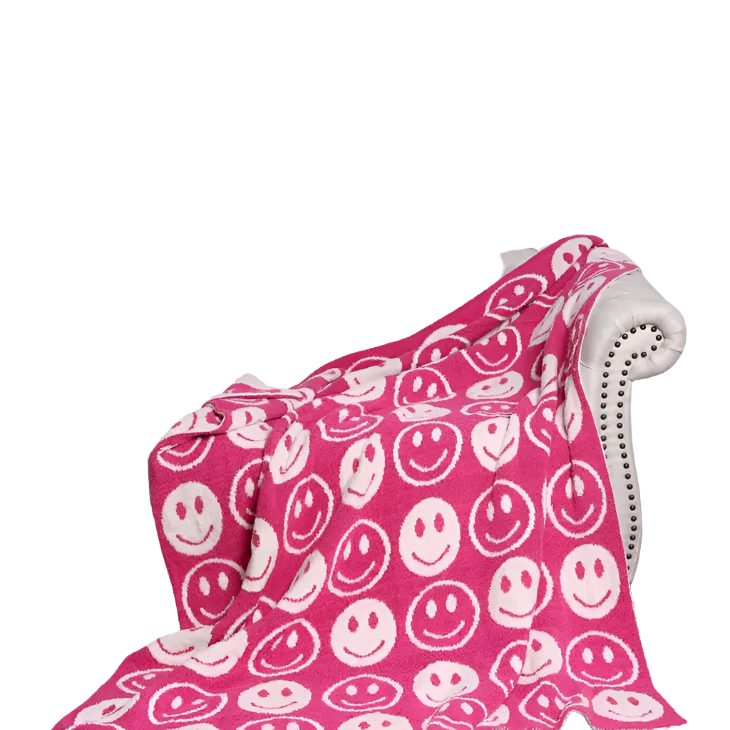 Just Smile Blanket Hot Pink