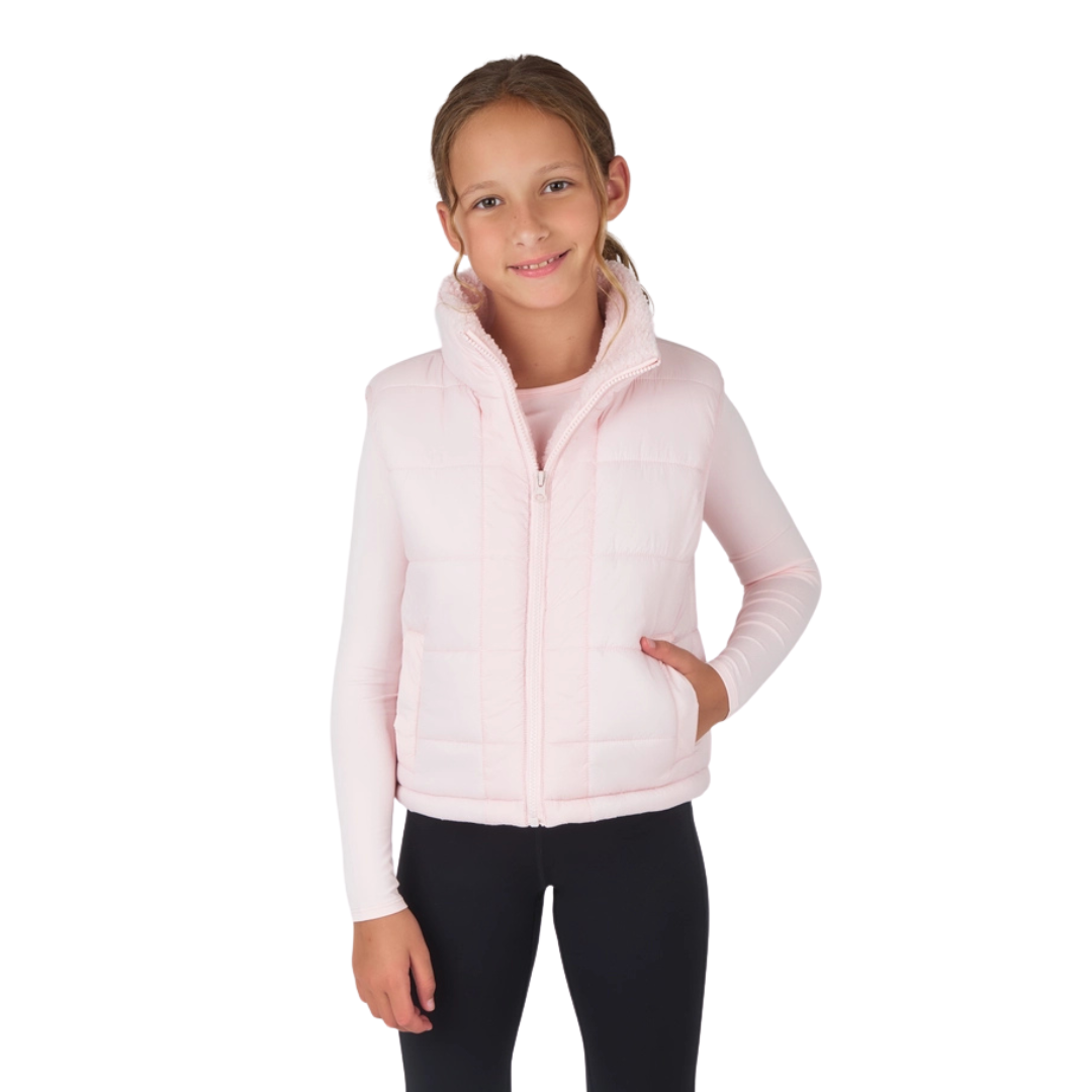 Girls Quilted Sherpa Lining Vest