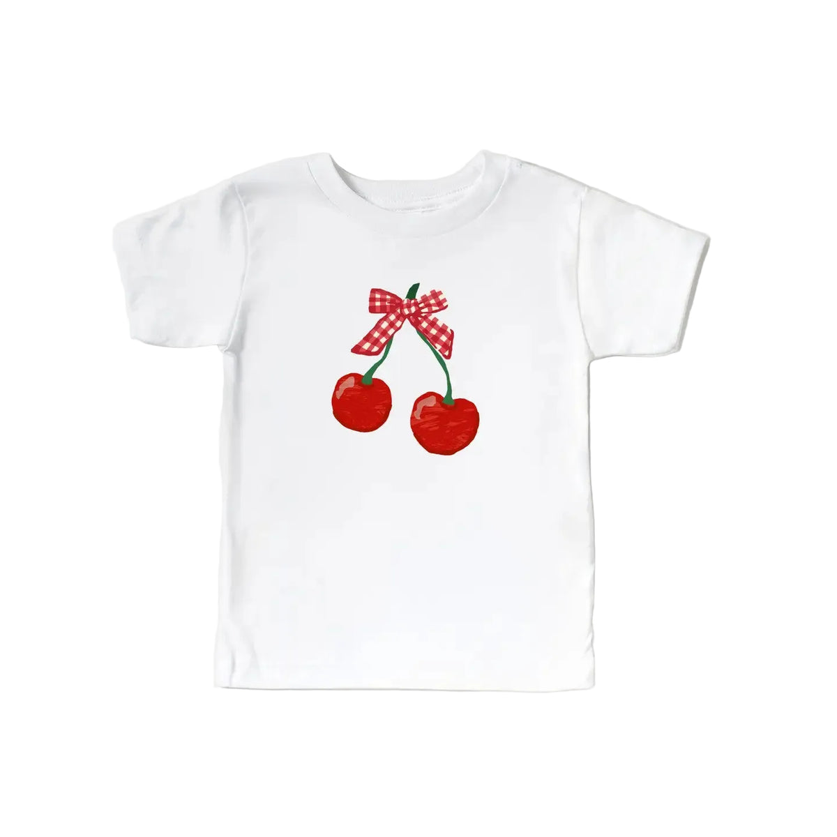 Gingham Coquette Bow Cherry T Shirt
