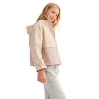 Hooded Windbreaker with Cinch Cuff