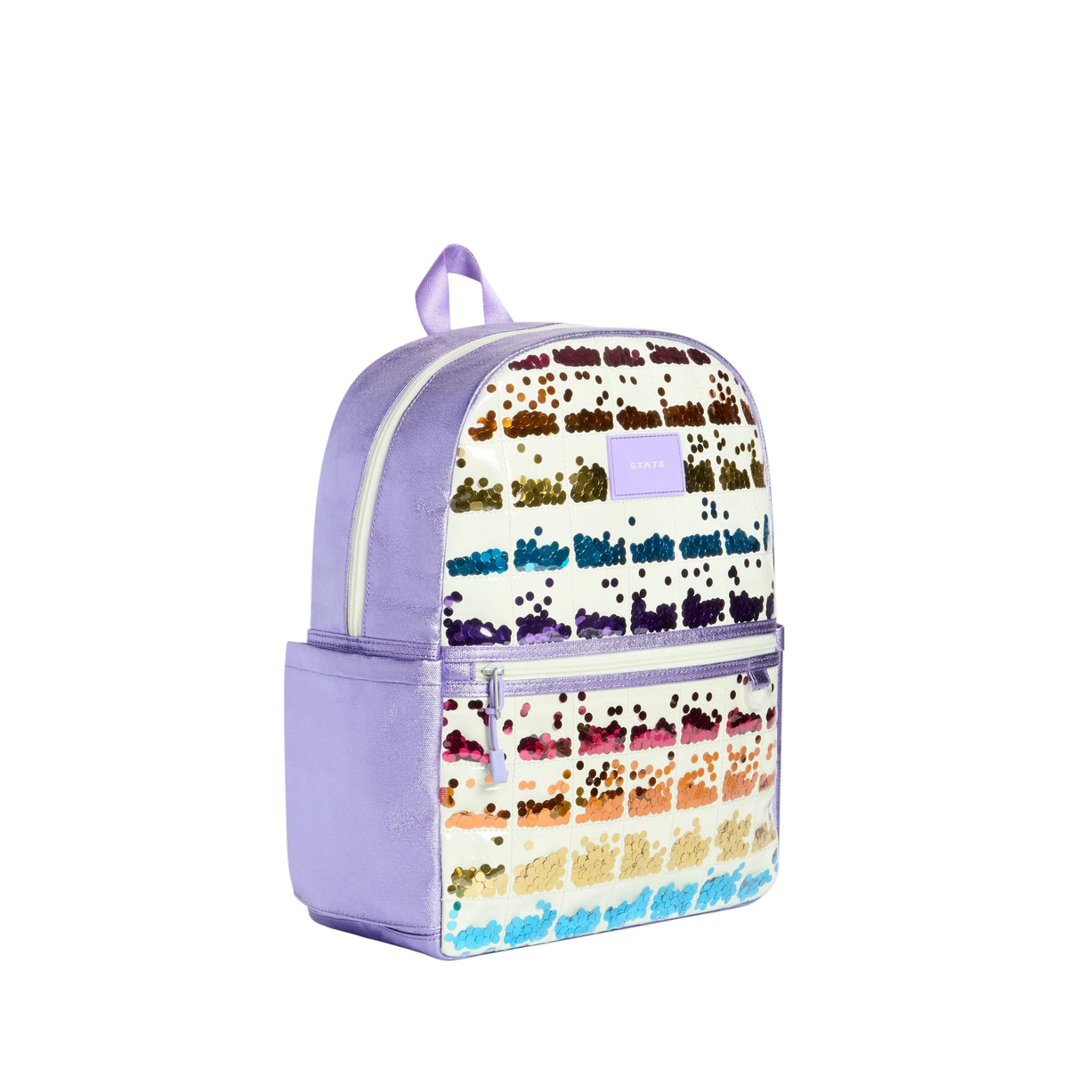 Kane Double Pocket Backpack - Lilac Quilted Sequins